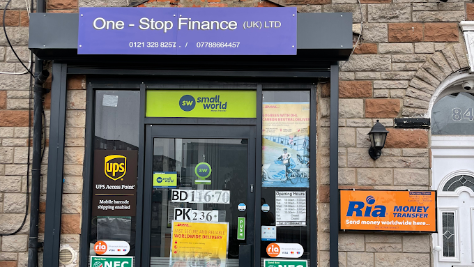 One Stop Finance shopfront on Victoria Road, Aston